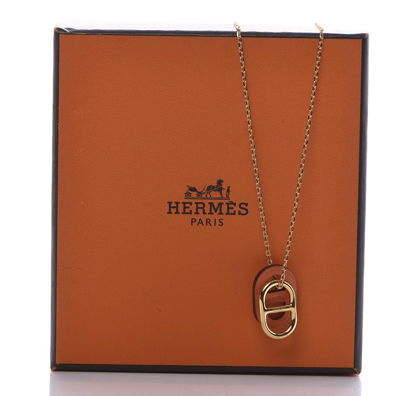 Hermes Swift O'Maillon Pendant Necklace Orange 7 of 7