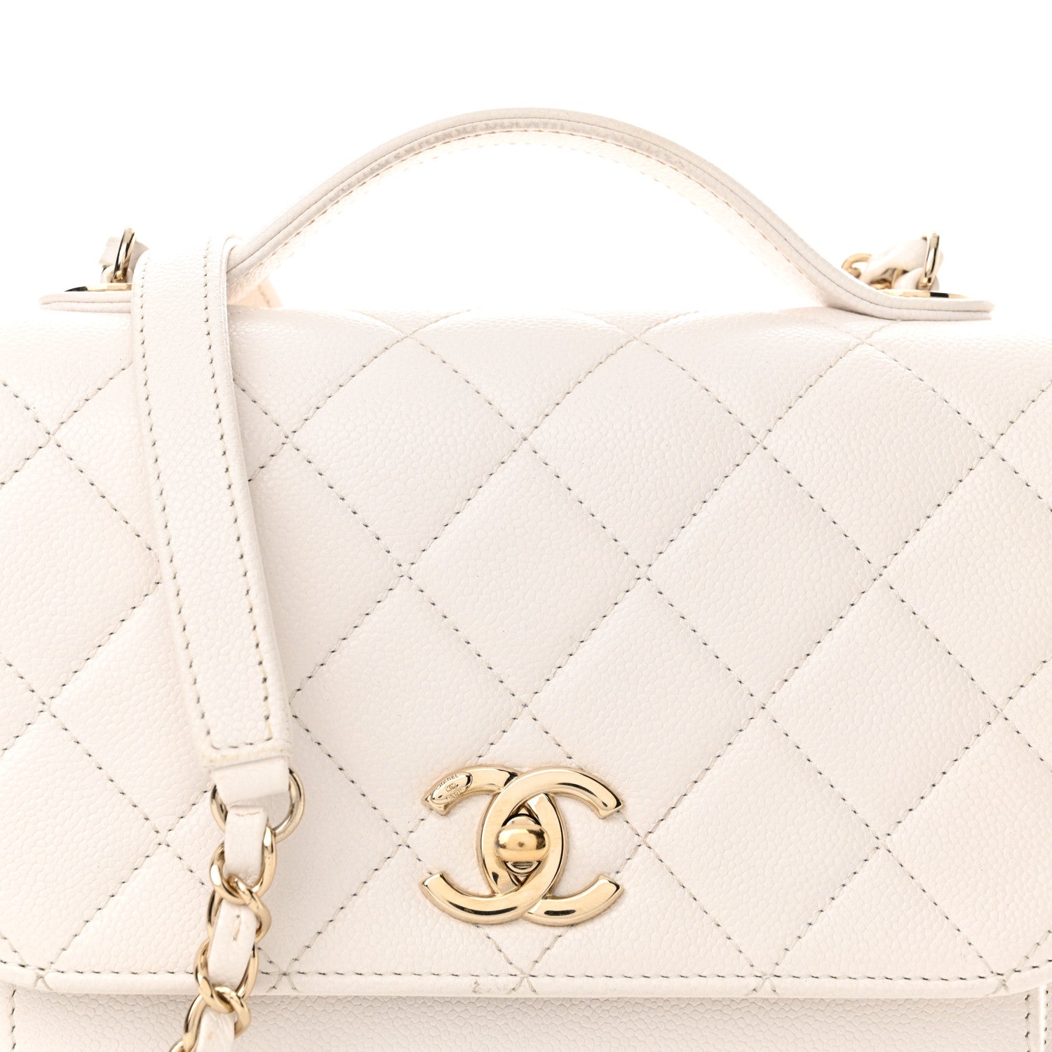 Chanel Caviar Quilted Medium Business Affinity Flap White 8 of 19
