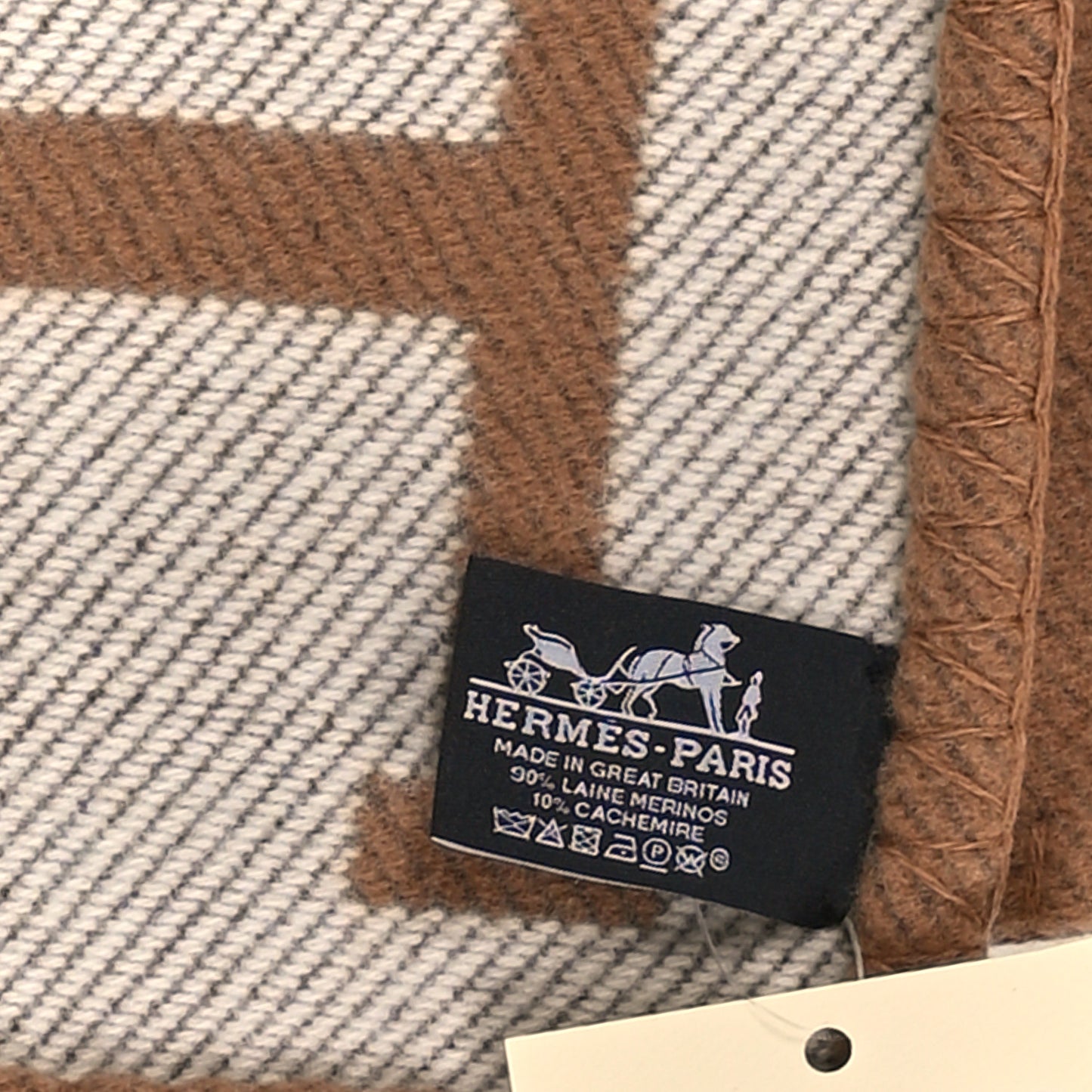 Wool Cashmere Avalon Blanket Ecru Camel