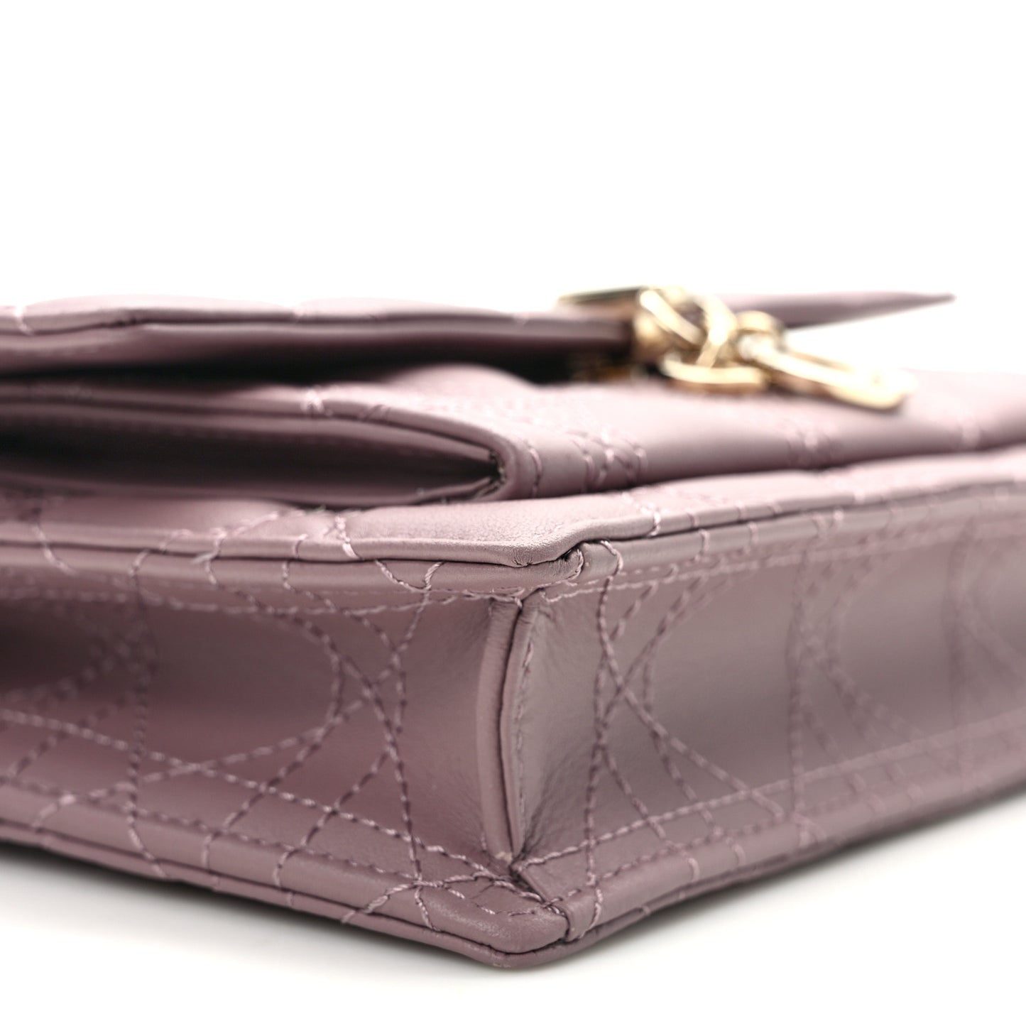 Lambskin Cannage Lady Dior Chain Pouch Purple