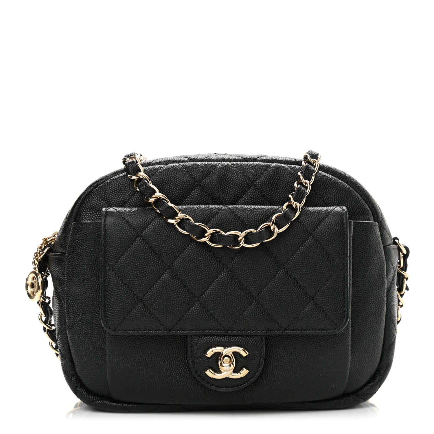 Chanel Caviar Quilted CC Day Camera Case Black 1 of 10