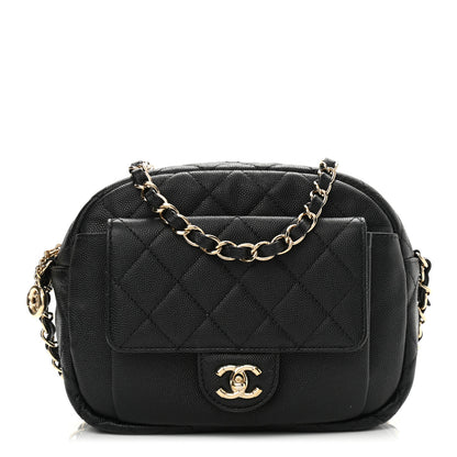 Chanel Caviar Quilted CC Day Camera Case Black 1 of 10