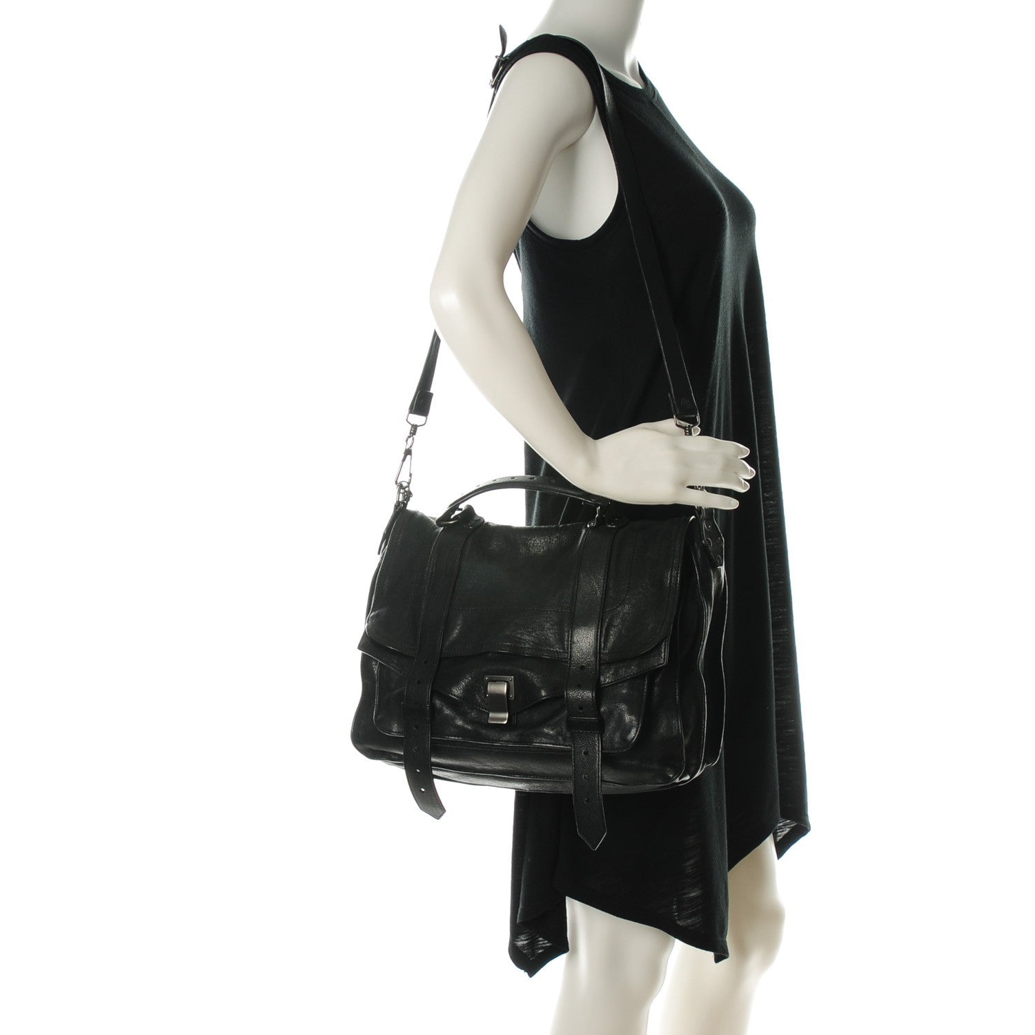 Proenza Schouler Lambskin Large PS1 Satchel Black 2 of 10