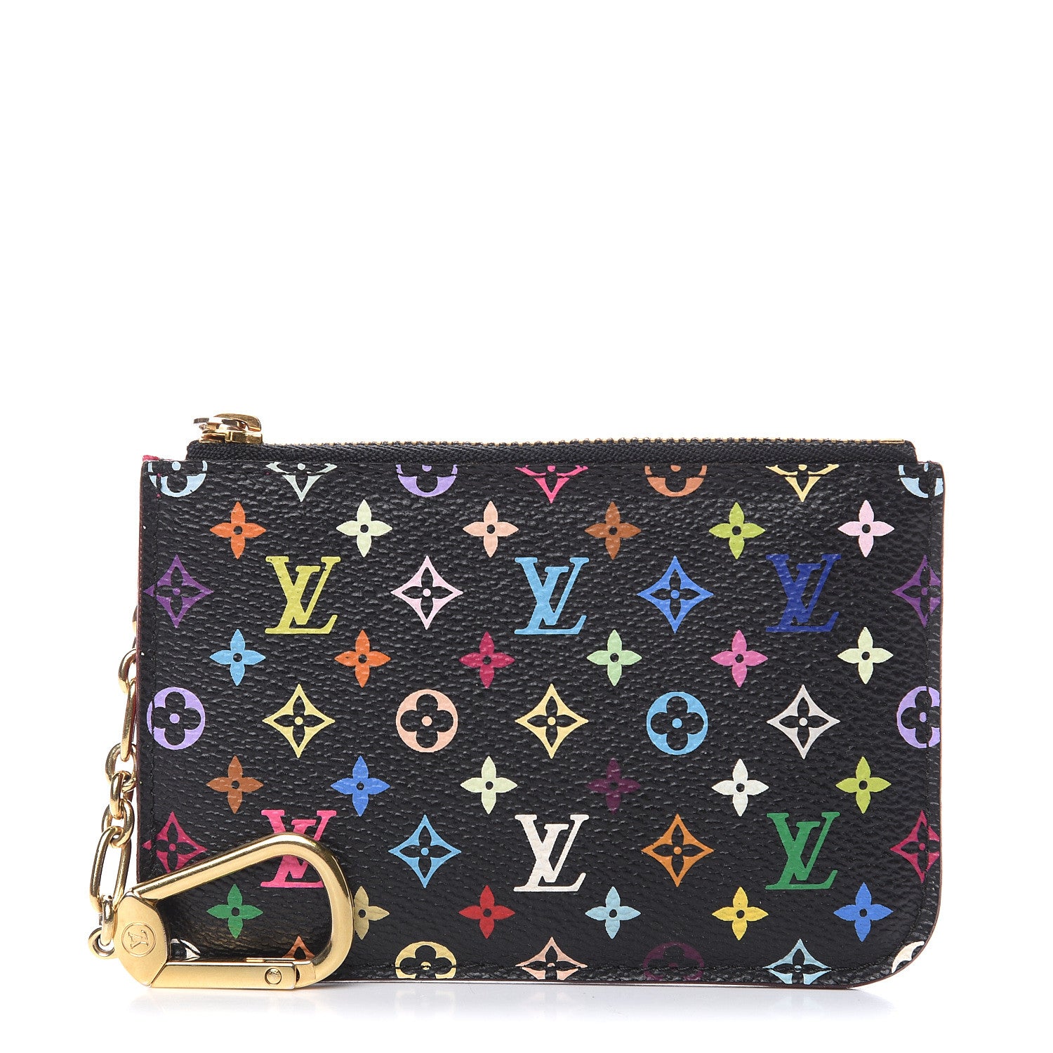 Louis Vuitton Monogram Multicolor Key Pouch Black Grenade 1 of 8