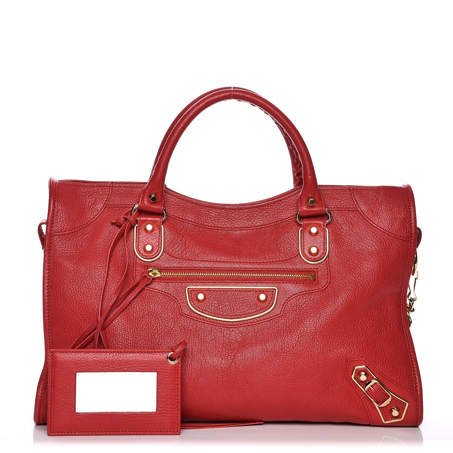 Balenciaga Chevre Gold Metallic Edge Hardware City Rouge Grenade 1 of 11