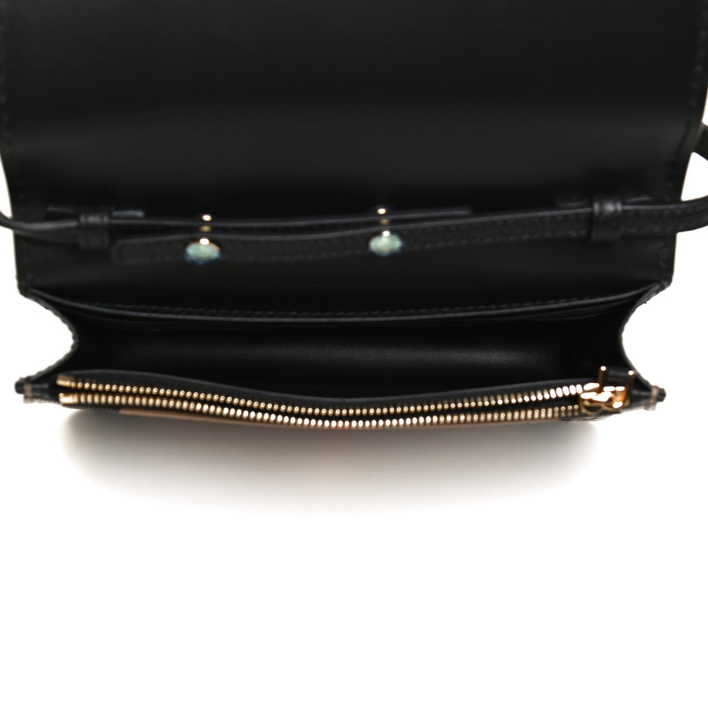 Grained Calfskin House Check Tartan Mix Hampshire Wallet On Chain Black