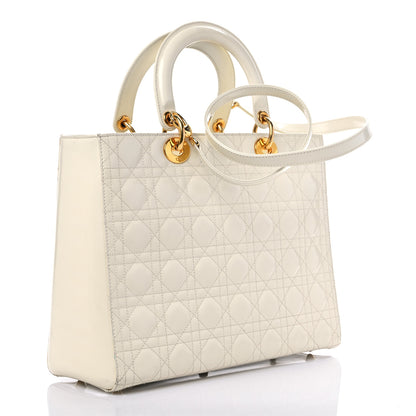 Christian Dior Lambskin Cannage Large Lady Dior White 2 of 15
