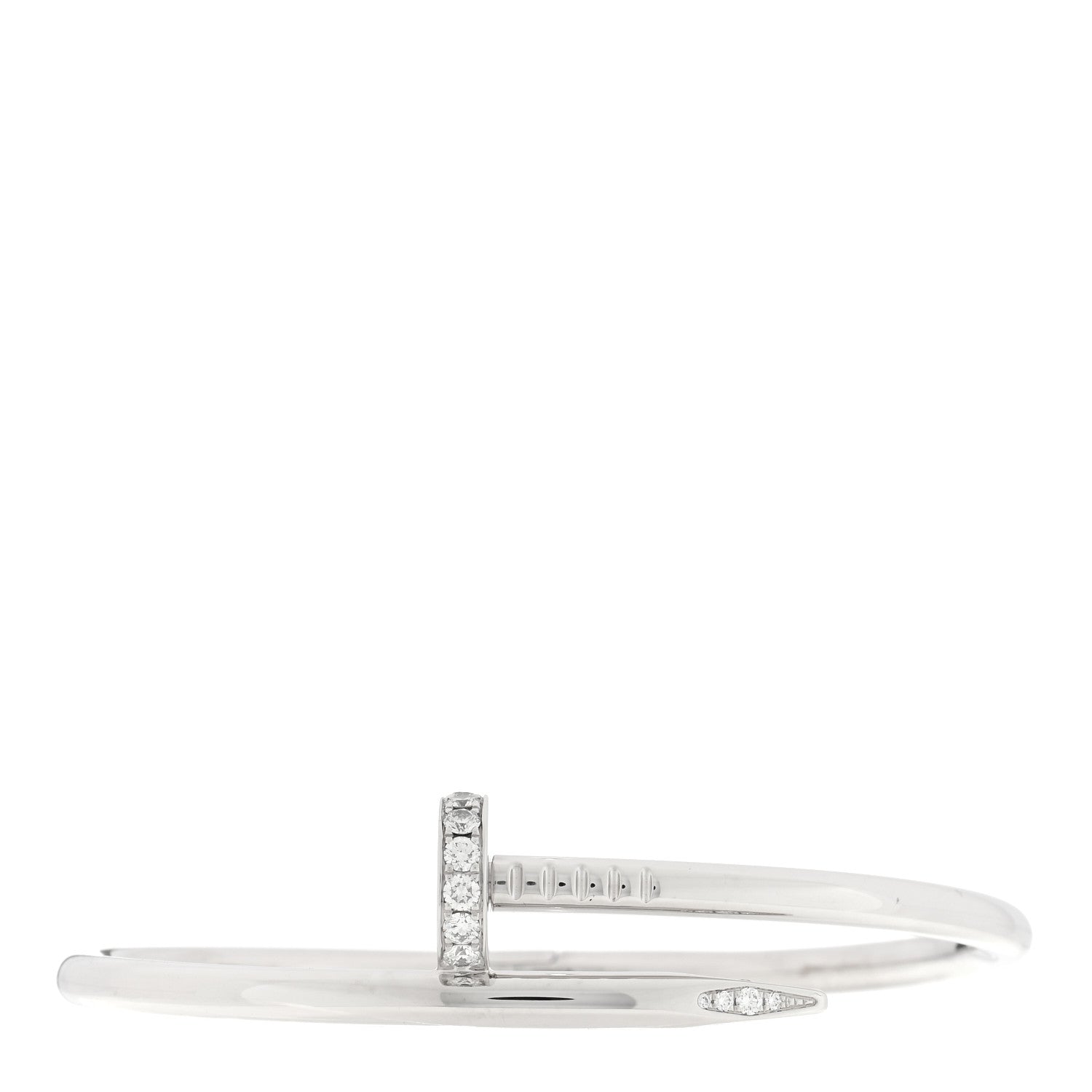 Cartier 18K White Gold Diamond Juste Un Clou Bracelet 16 1 of 4