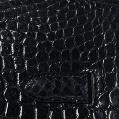 Hermes Matte Porosus Crocodile Birkin 35 Black 9 of 31