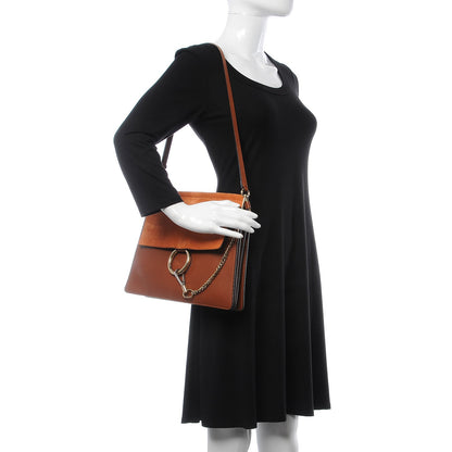 Chloe Suede Calfskin Medium Faye Shoulder Bag Tobacco 2 of 12