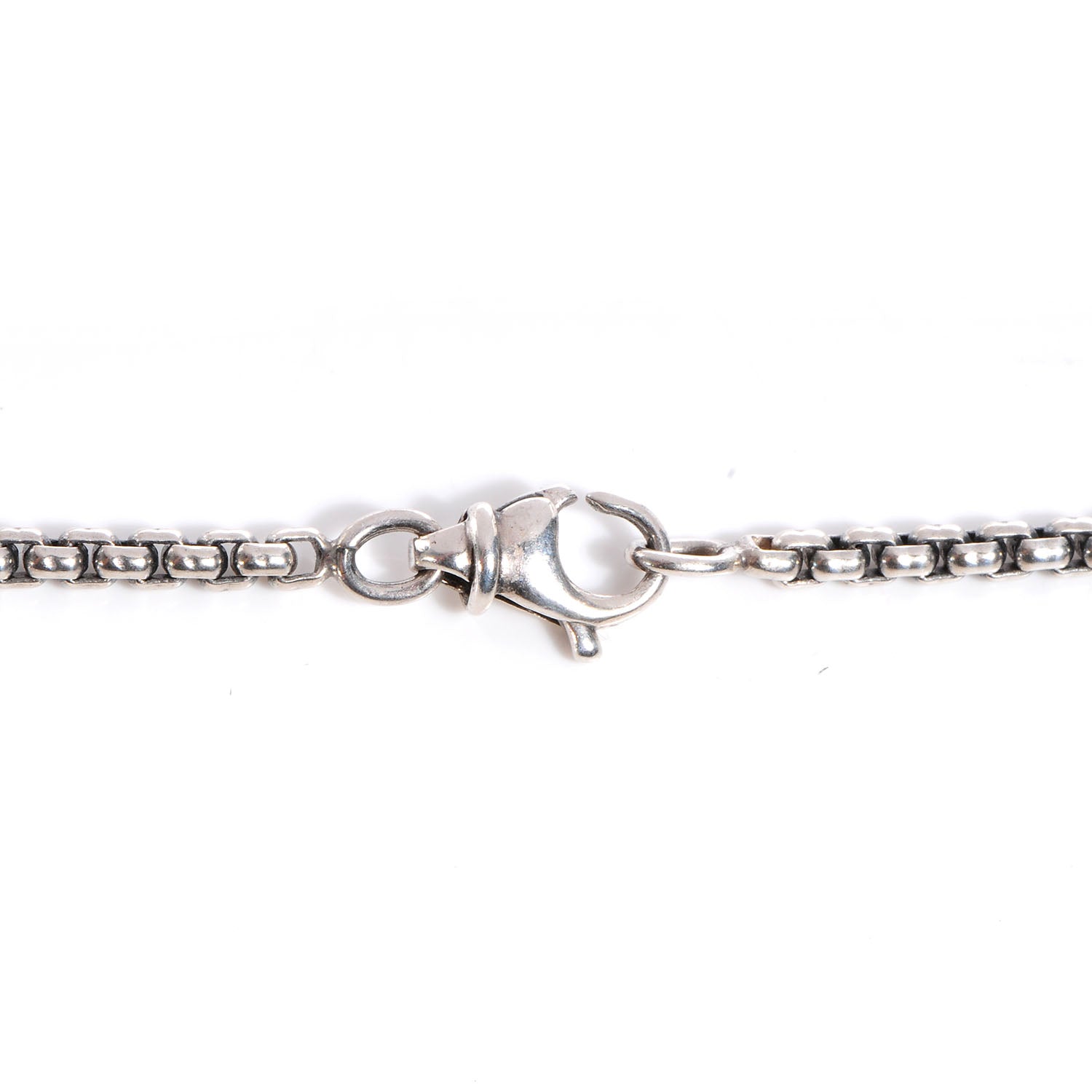 David Yurman Sterling Silver 18K White Gold Diamond Pave Ball Box Chain Necklace 4 of 5