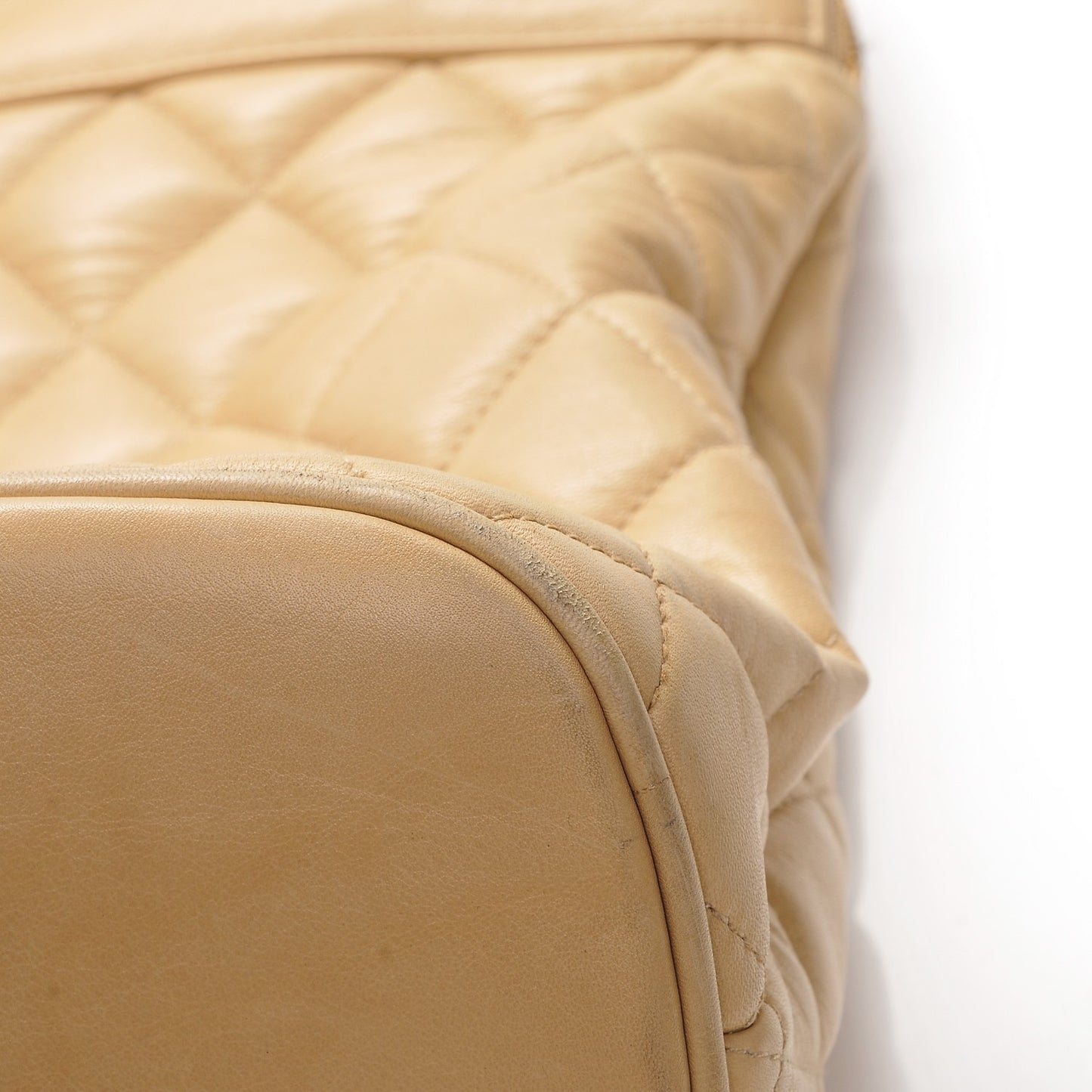 Lambskin Quilted Shoulder Bag Beige