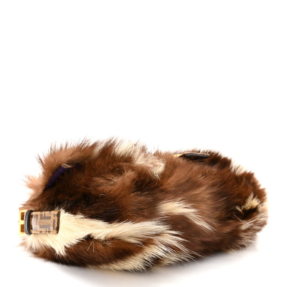 Fendi Vinyl Zucchino Skunk Fur Baguette Tobacco Multicolor 4 of 10