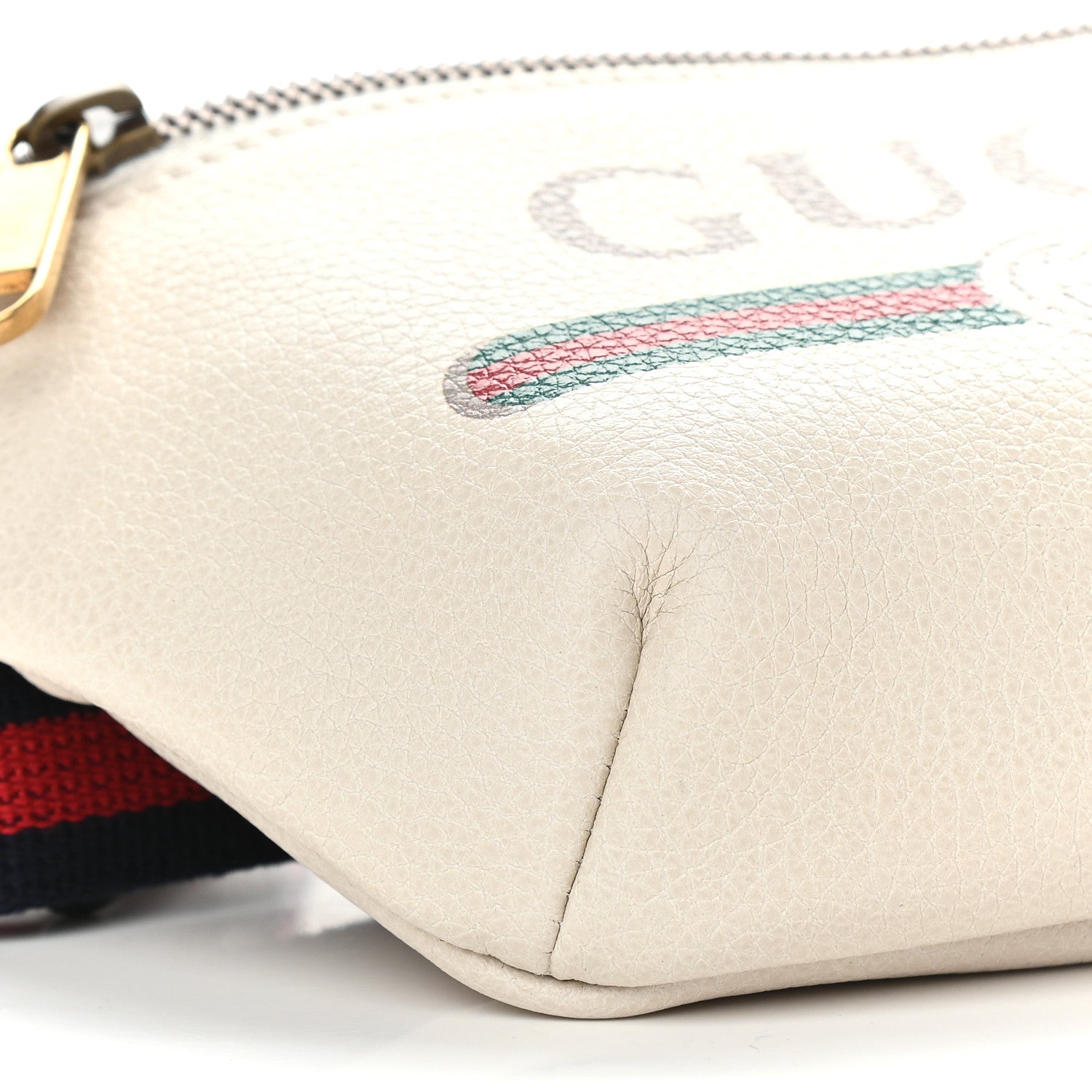 Gucci Grained Calfskin Small Logo Belt Bag White 8 of 9