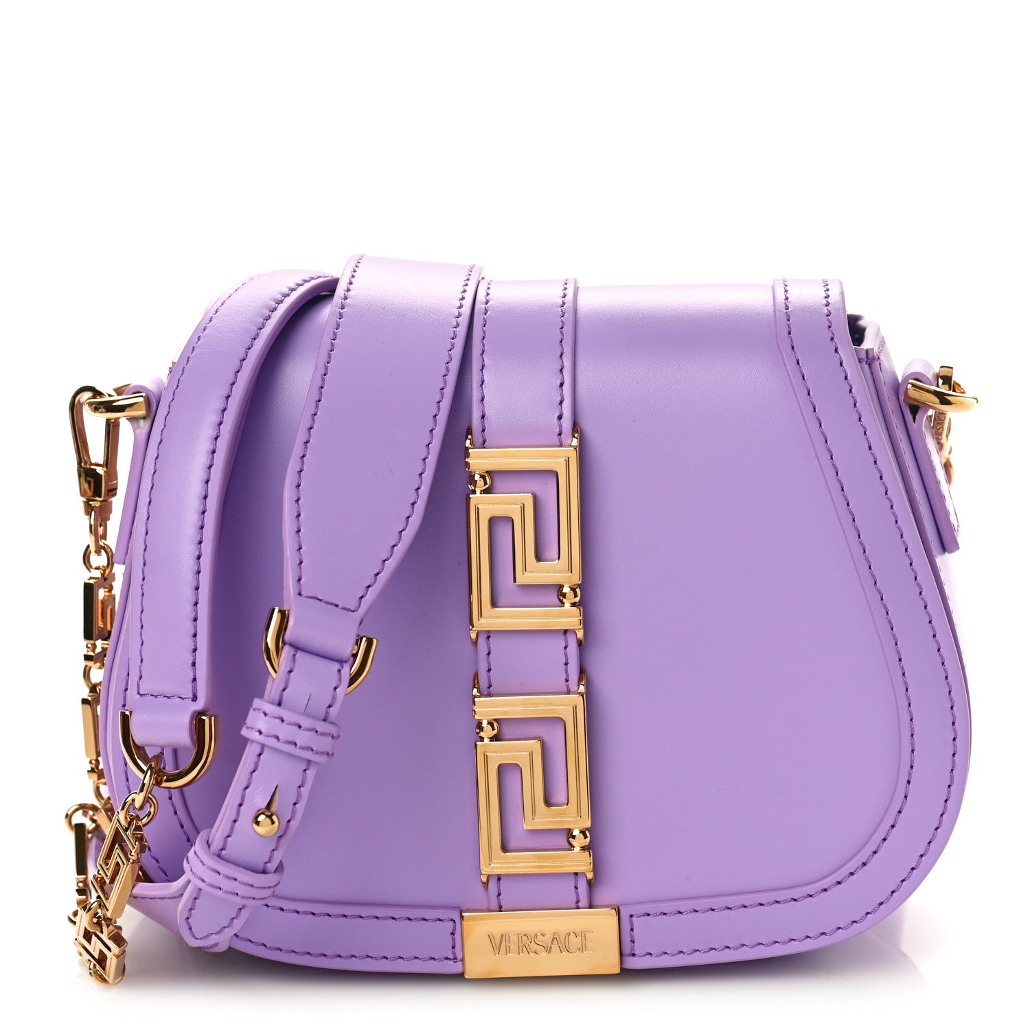 Versace Calfskin Small Greca Goddess Shoulder Bag Lilac 1 of 8
