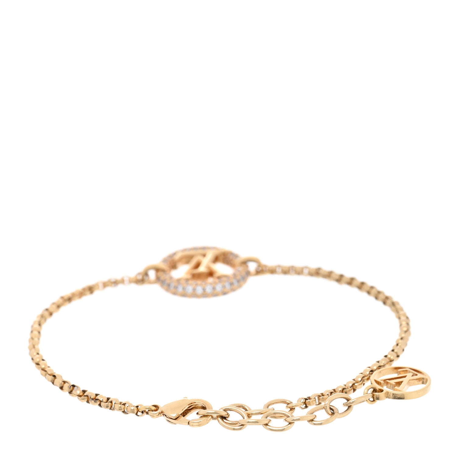 Louis Vuitton Metal Crystal Louise By Night Bracelet Gold 3 of 5