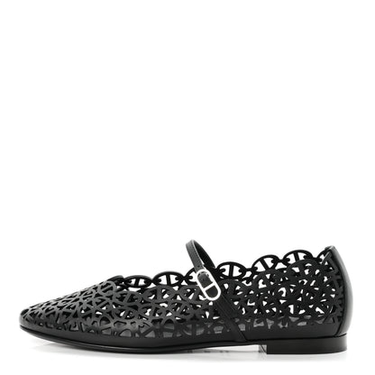 Hermes Calfskin Meli Ballet Flats 38.5 Black 1 of 10