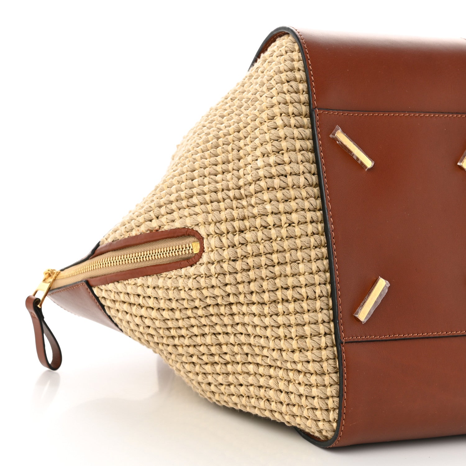 Loewe Calfskin Crochet Small Hammock Shoulder Bag Tan Natural 8 of 9