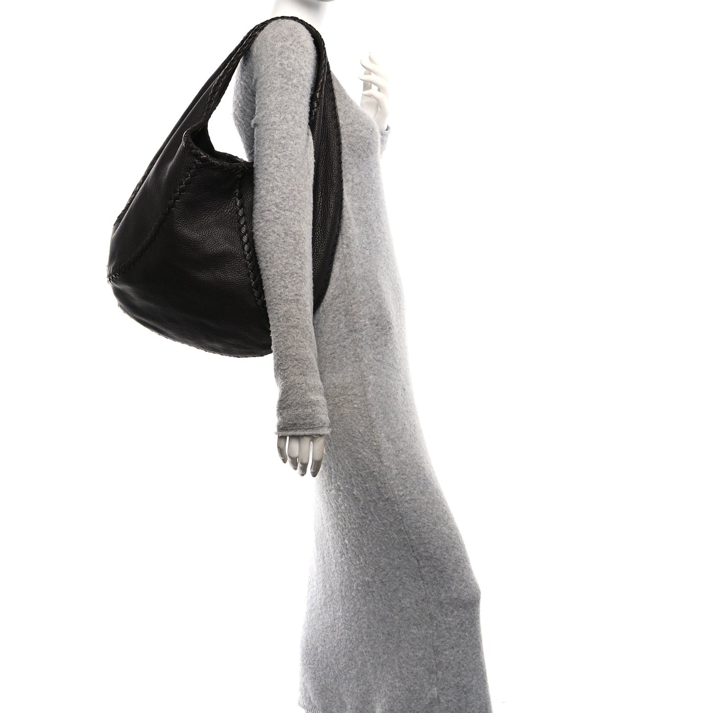 Cervo Deerskin Large Hobo Ebano