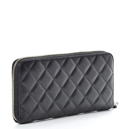 Chanel Caviar Quilted Large Gusset Zip Around Wallet Black 3 of 9