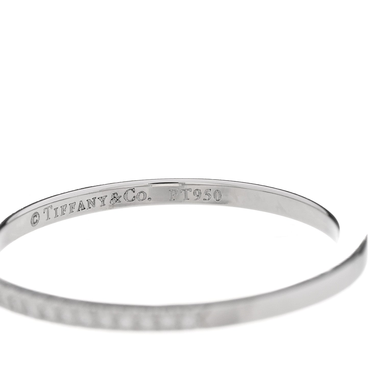 Tiffany Platinum Diamond Lucida Half Circle Wedding Band Ring 53 6.5 5 of 6