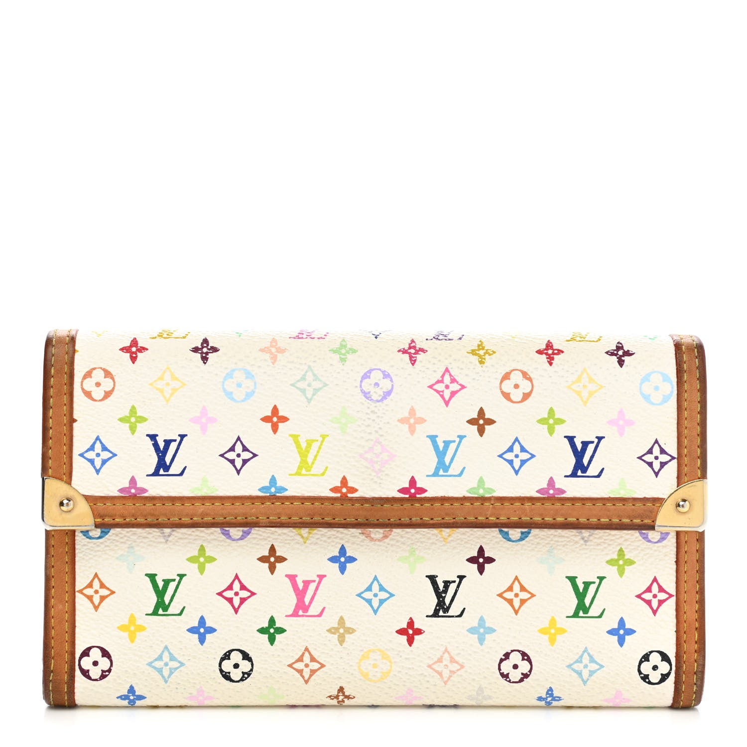 Louis Vuitton Monogram Multicolor Porte Tresor International Wallet White 1 of 9