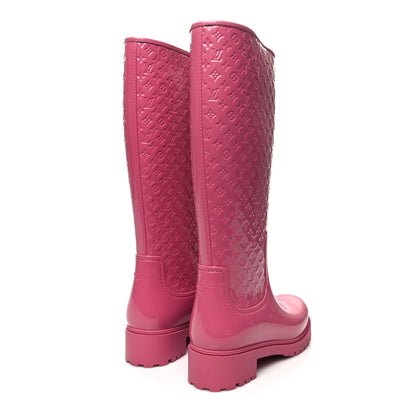 Louis Vuitton Rubber Embossed Monogram Splash Rain Boots 36 Pink 4 of 6