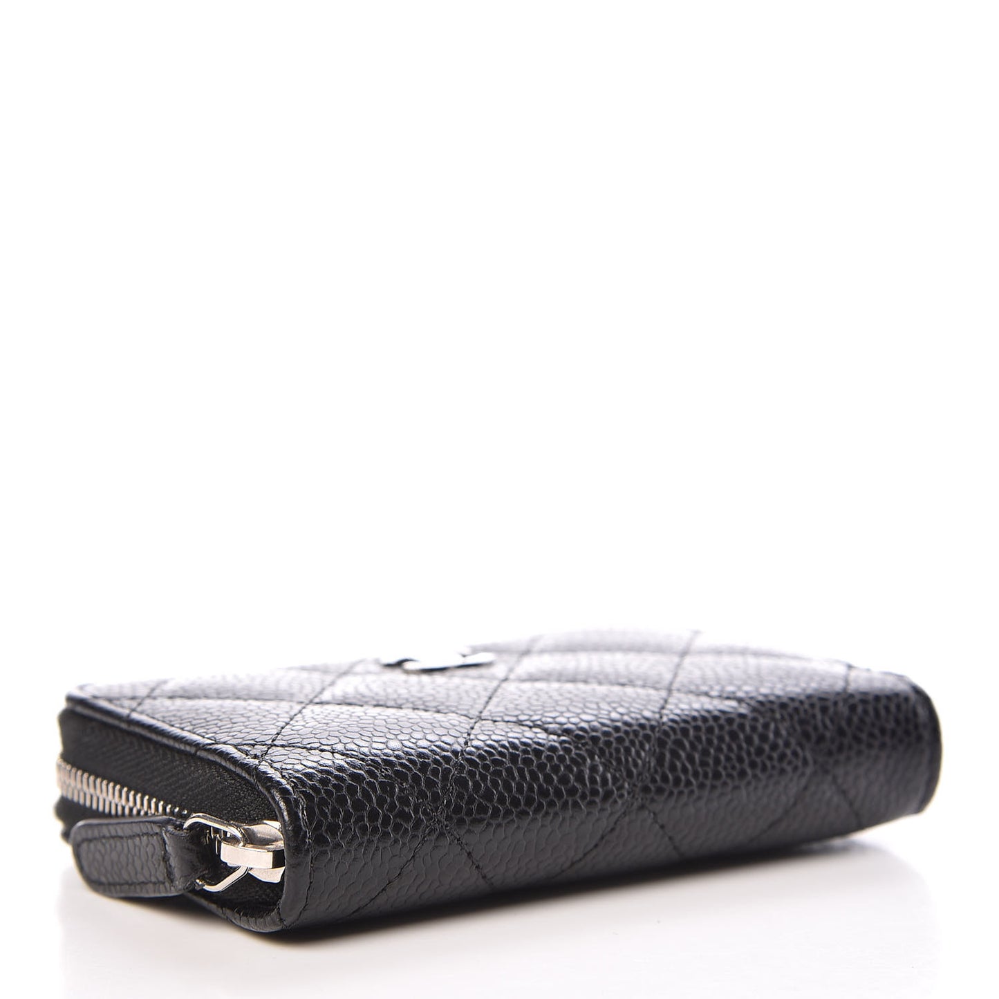 Caviar Quilted Zip Coin Purse Black