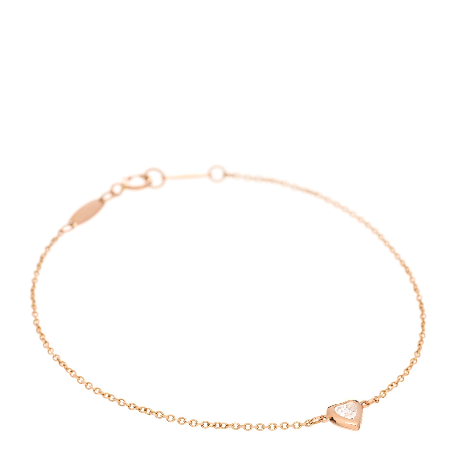Tiffany 18K Rose Gold Diamond Elsa Peretti Diamonds by the Yard Heart Bracelet 1 of 3