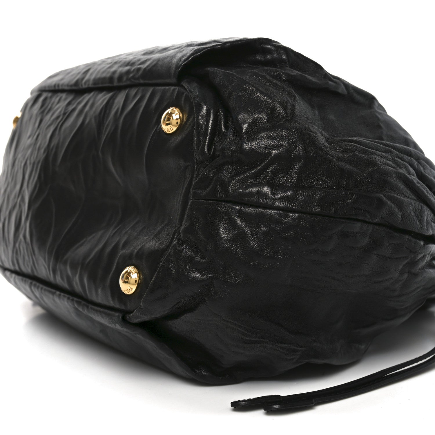 Prada Nappa Antique Drawstring Tote Black 1847995 – FASHIONPHILE