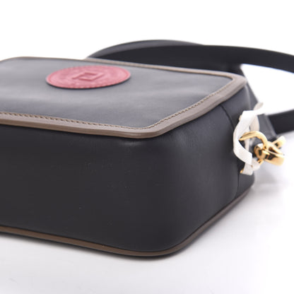 Fendi Vitello Century Matte Stamp Patch Bi-Color Mini Camera Case Black Maya Fragola 9 of 10