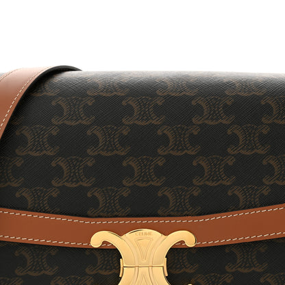 Celine Triomphe Canvas Calfskin Medium Triomphe Bag Tan 9 of 13