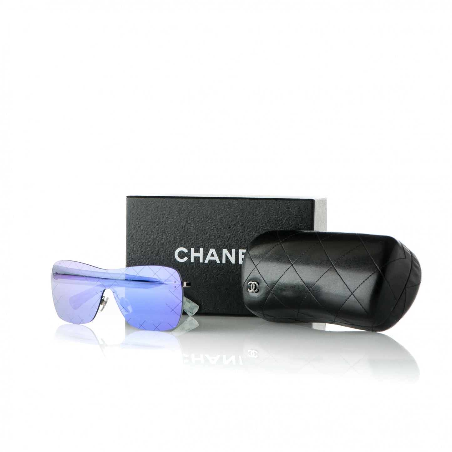 Metal Shield Runway Sunglasses 4215 Silver Purple