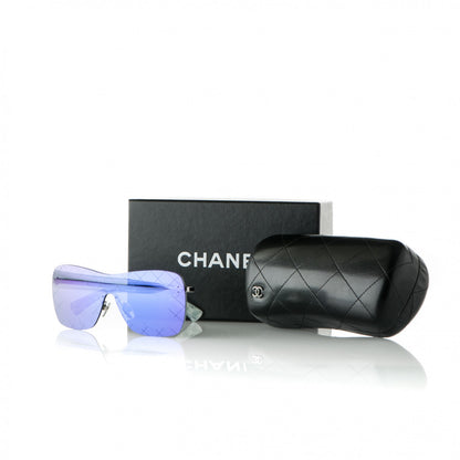 Chanel Metal Shield Runway Sunglasses 4215 Silver Purple 10 of 10
