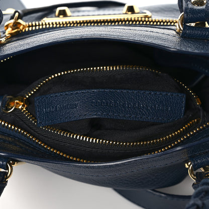 Balenciaga Shiny Goatskin Gold Metallic Edge Hardware Mini City Bleu de Minuit 7 of 9