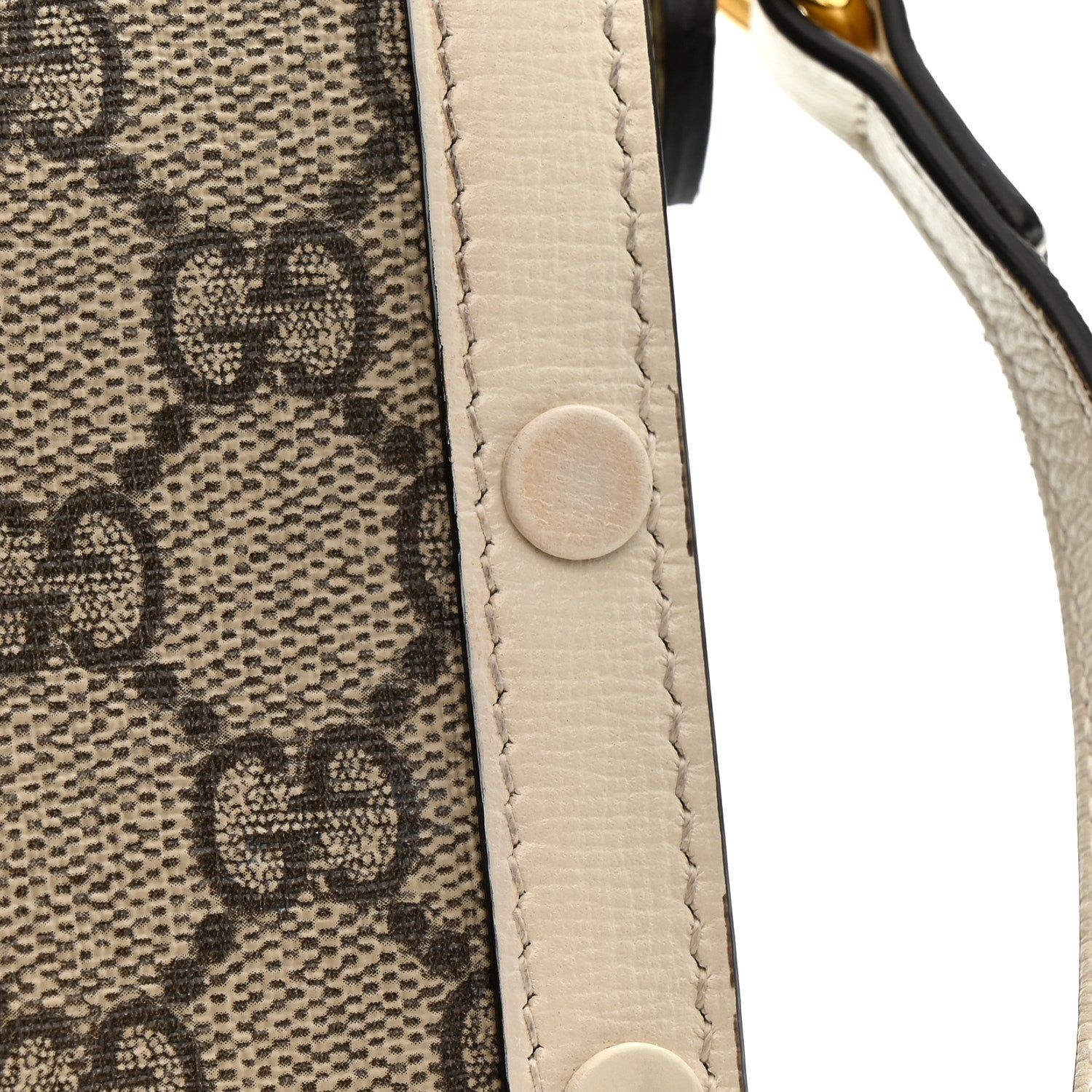 Gucci GG Supreme Monogram Azalea Calfskin Mini Horsebit 1955 Crossbody Bag Beige Ebony Mystic White 14 of 18