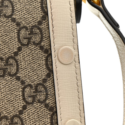 Gucci GG Supreme Monogram Azalea Calfskin Mini Horsebit 1955 Crossbody Bag Beige Ebony Mystic White 14 of 18