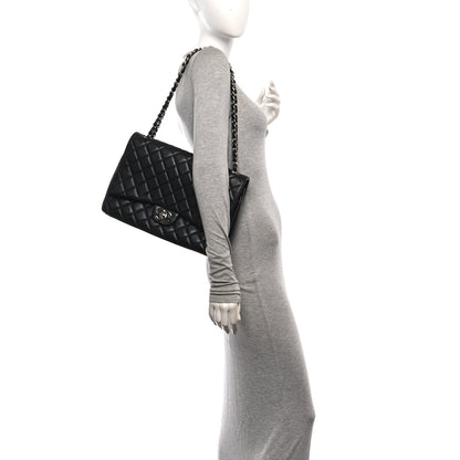 Chanel Lambskin Quilted Maxi Double Flap Black 2 of 11
