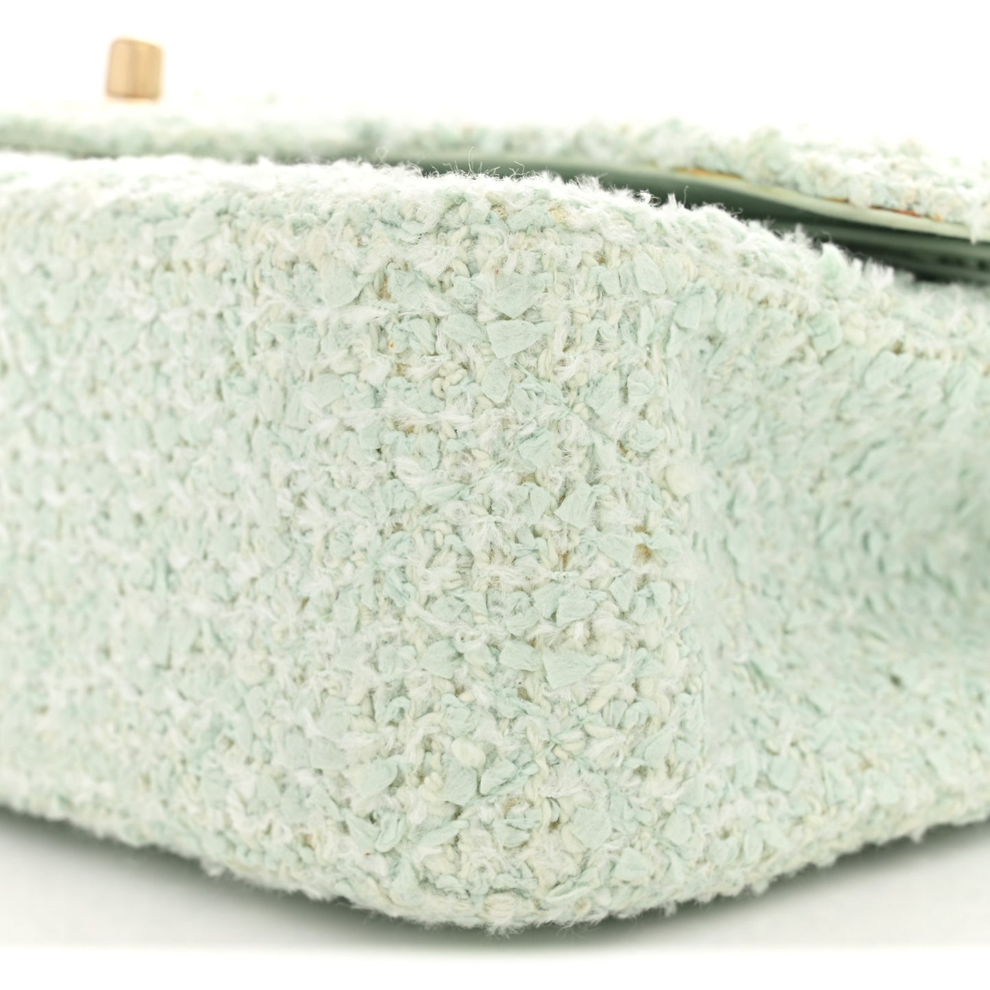Tweed Medium Double Flap Light Turquoise