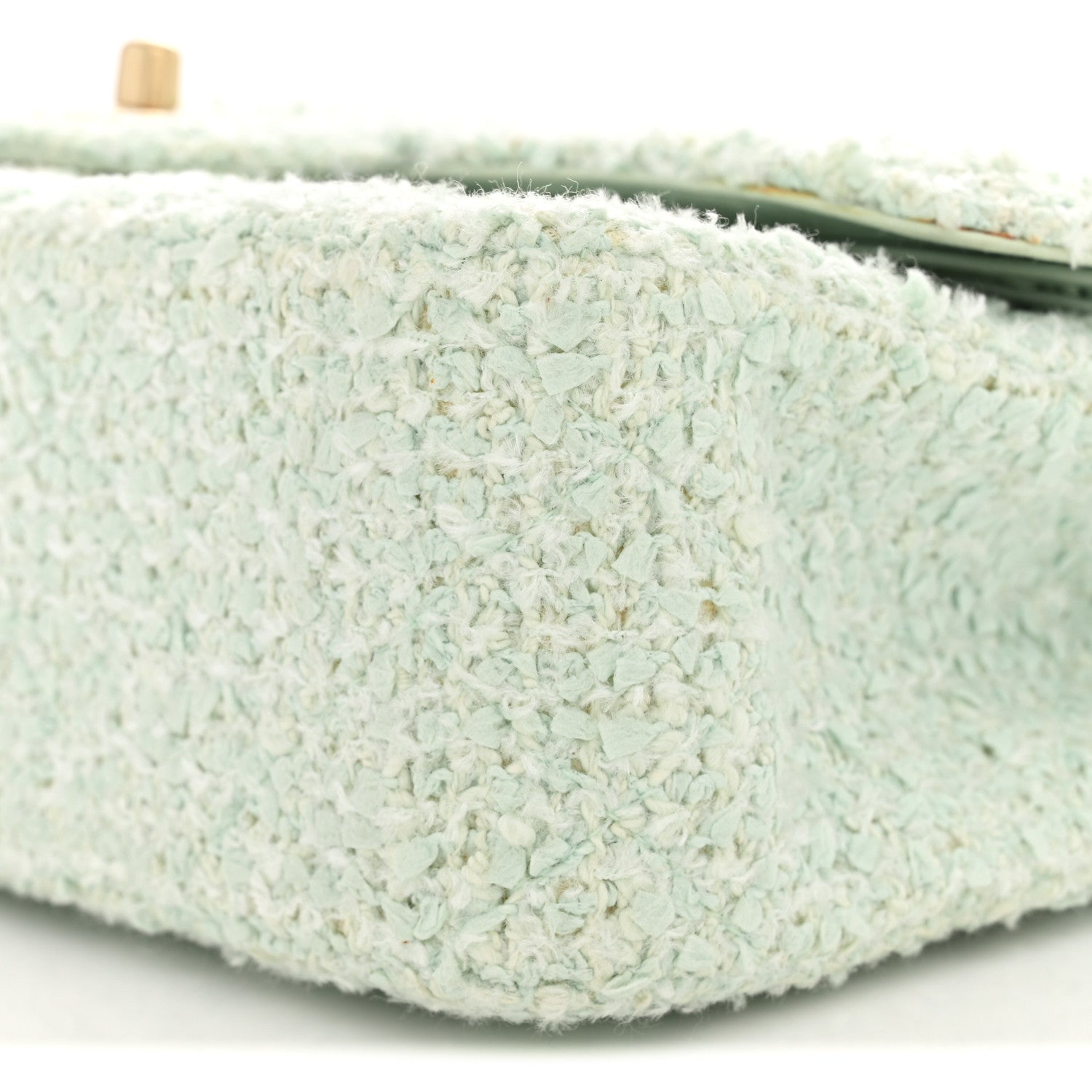 Chanel Tweed Medium Double Flap Light Turquoise 10 of 13
