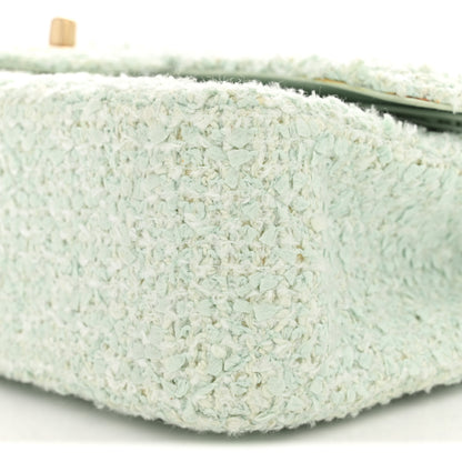 Chanel Tweed Medium Double Flap Light Turquoise 10 of 13
