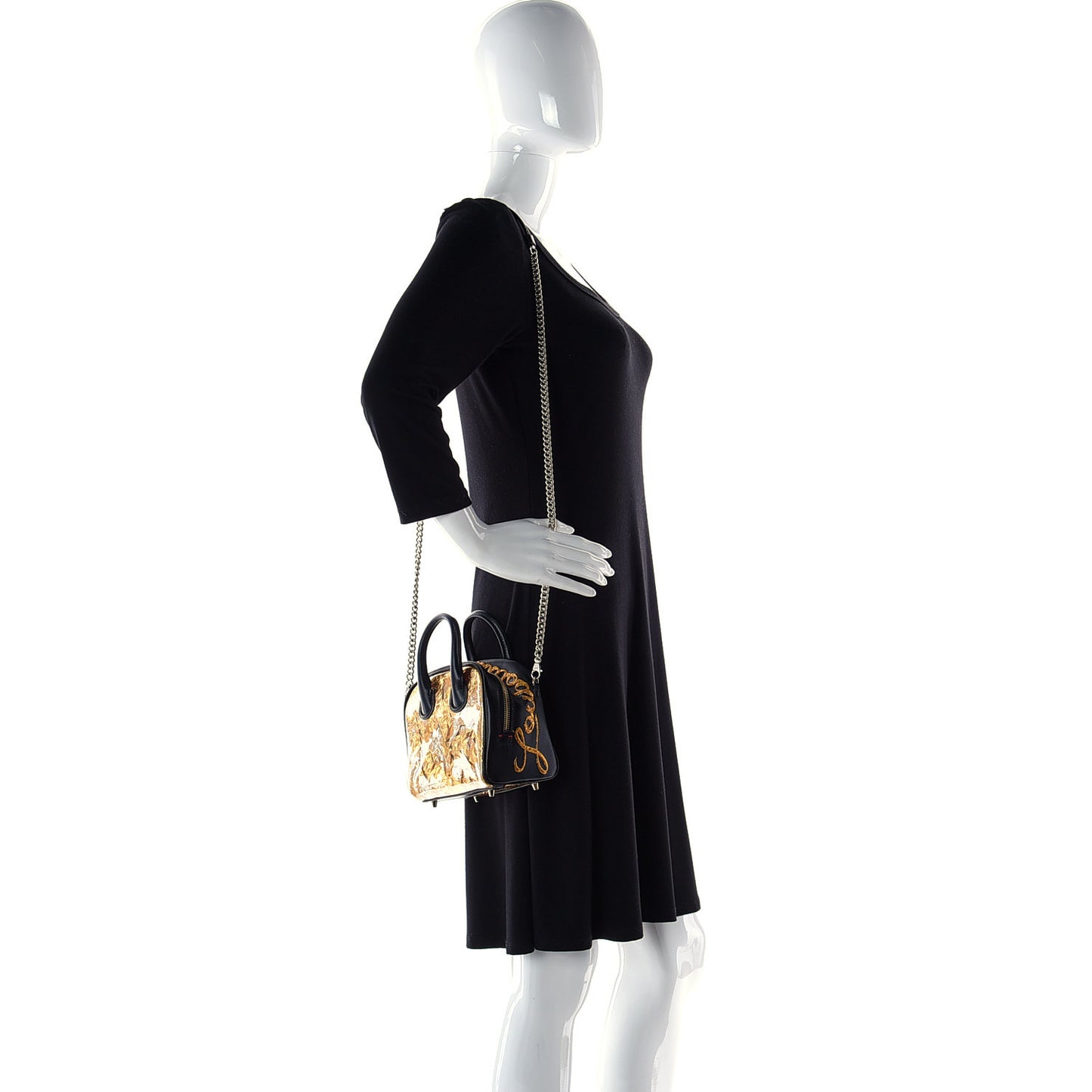 Calfskin Paris Nano Collage Marie Jane Pepite Tote Gold