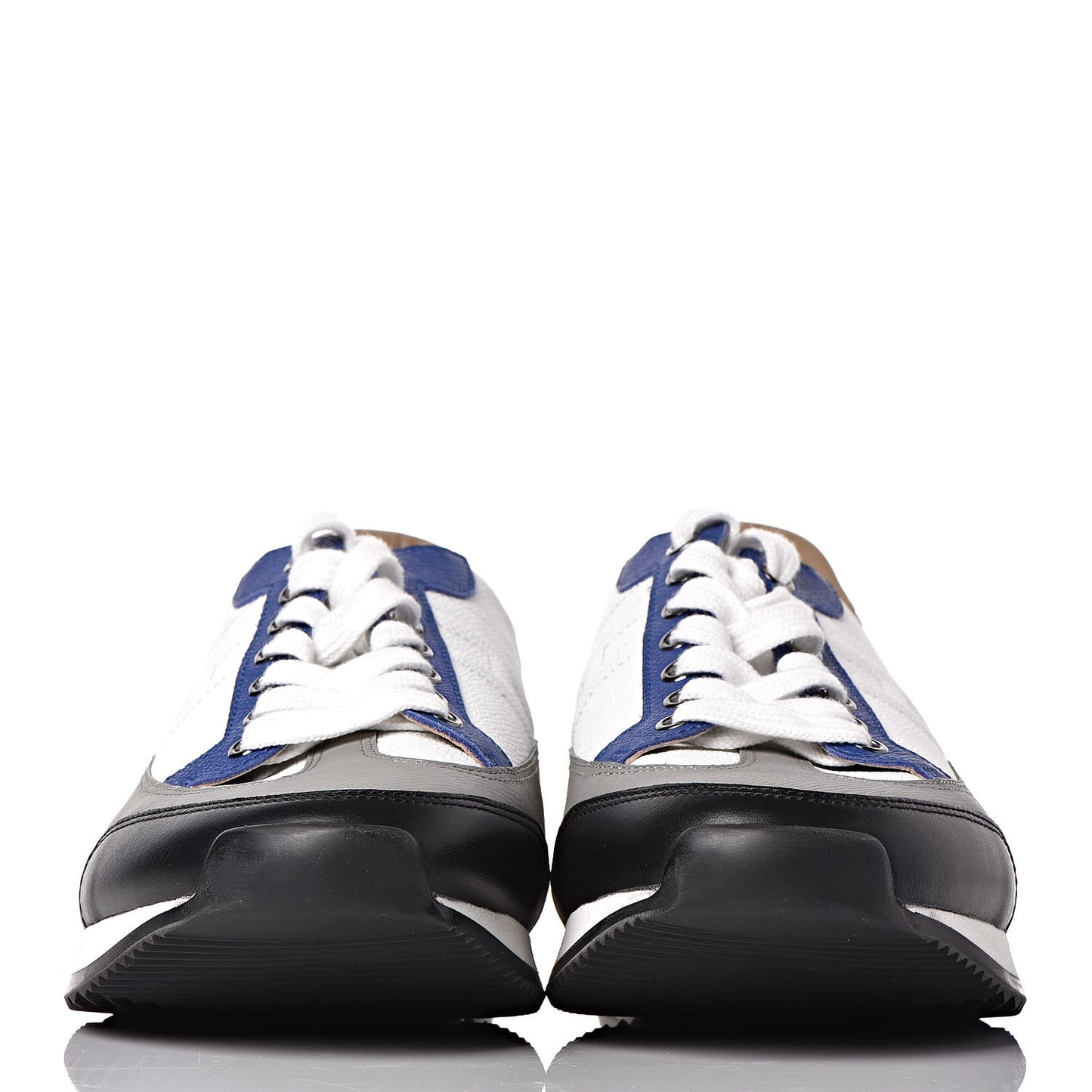 Epsom Calfskin Mens Goal Sneakers 41 Multicolore Bleu Royal