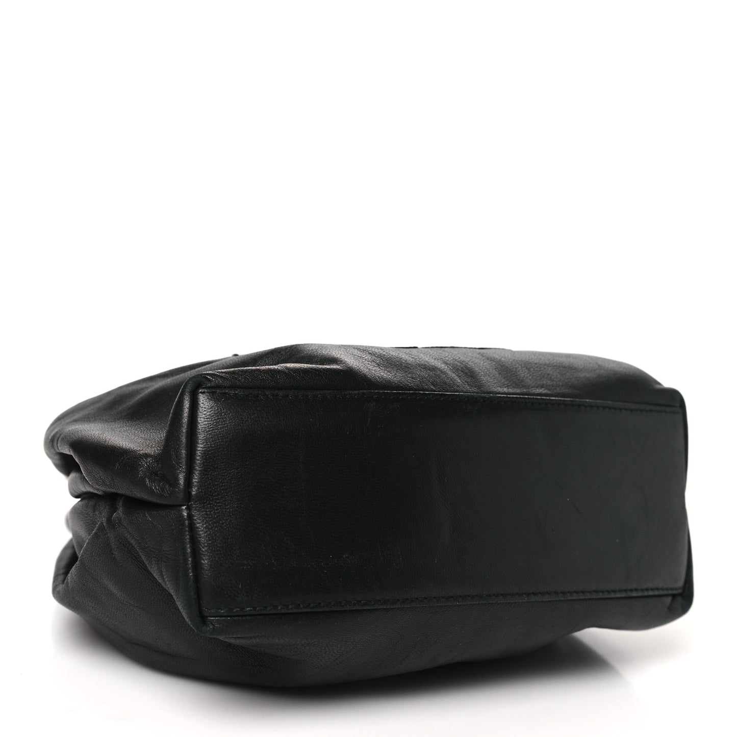 Lambskin Camelia Round Handle Mini Bag Black