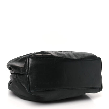 Chanel Lambskin Camelia Round Handle Mini Bag Black 5 of 13