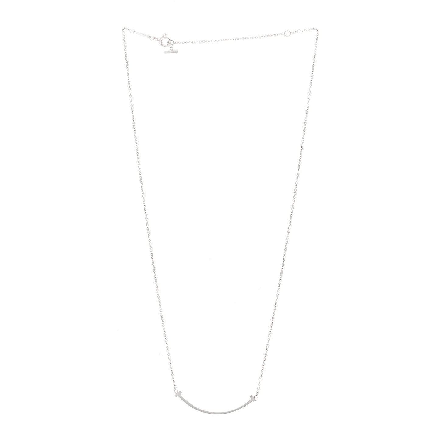 Sterling Silver Small T Smile Pendant Necklace