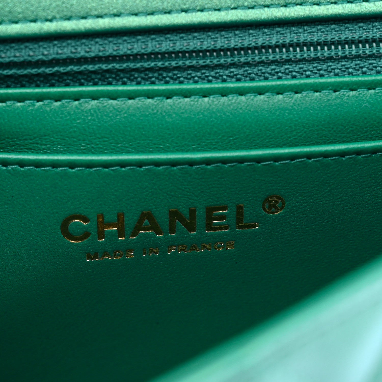 Chanel Iridescent Lambskin Quilted Mini Rectangular Flap Green 6 of 11