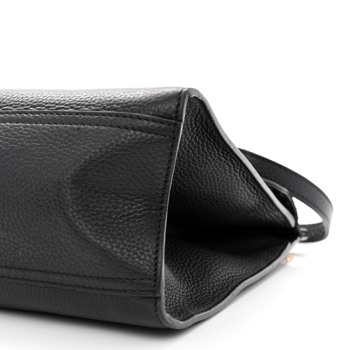 Calfskin Small GG Marmont Top Handle Bag Black