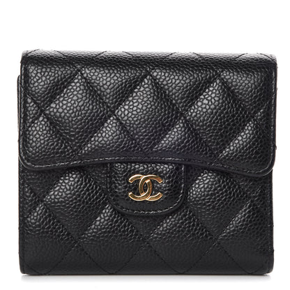 Chanel Caviar Quilted Compact Flap Wallet Black 1 of 8