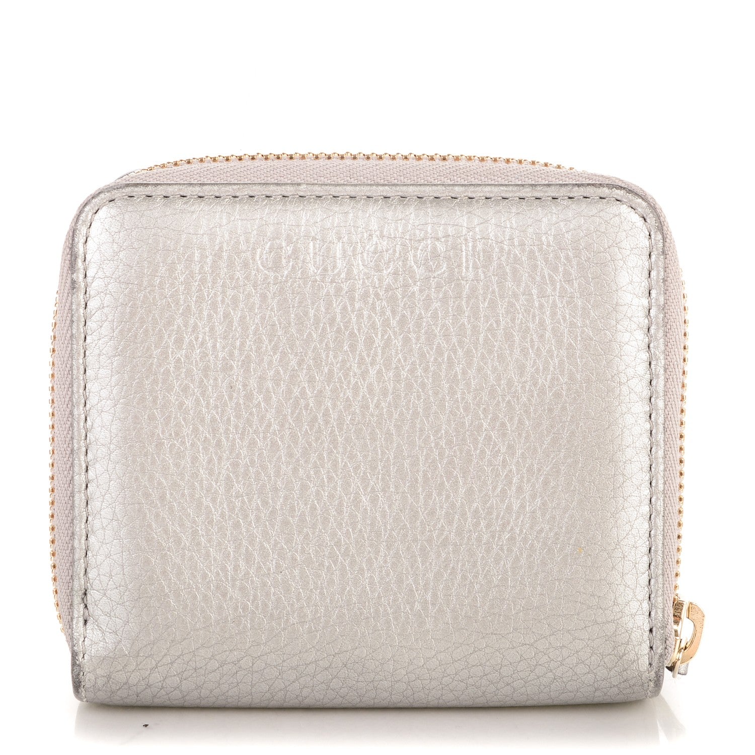 Gucci Calfskin Zip Around French Wallet Silver 1 of 12